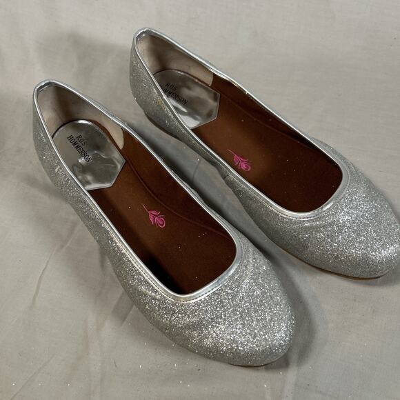 Ros Hommerson Odelle Silver Glitter Ballet Flats Flexble Womans Size 11.5 W/Box - Picture 1 of 16